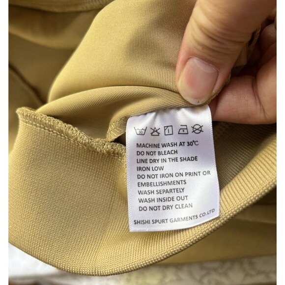 Jian Wang XL Men's 2 Pc Retro Zip Up Pockets Beige Striped Trim Track Suit - Picture 6 of 11